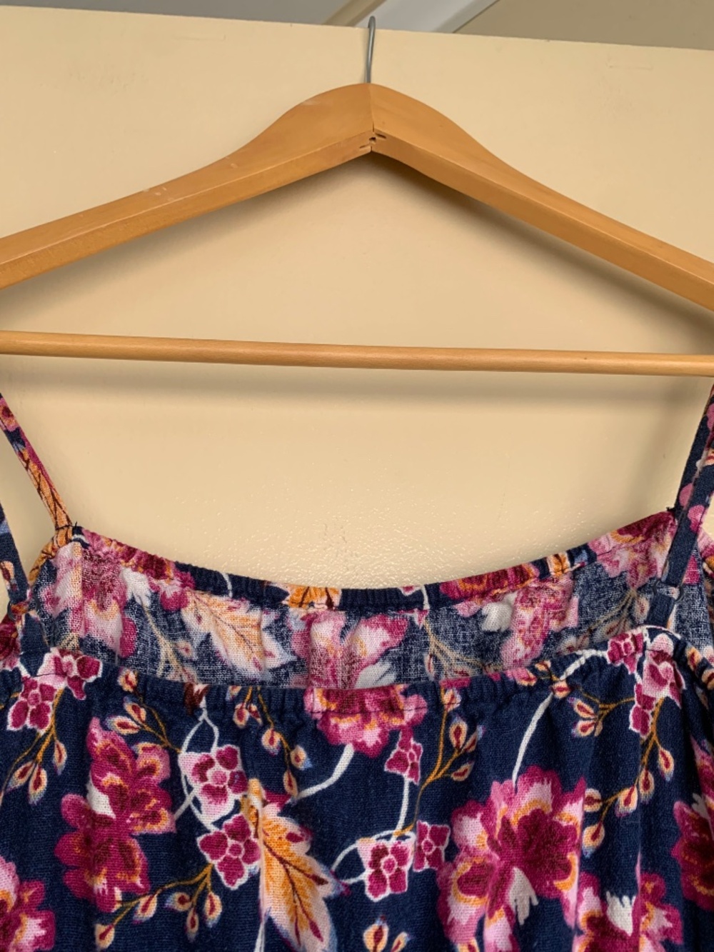 Old Navy Blue Punk Floral Line Blend MIDI Sundress Sz.L Beach Hawaiian Dress - Picture 7 of 10